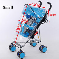 Stroller Accessories Waterproof Rain Cover Transparent Wind Dust Shield Zipper Open For Baby Strollers Pushchairs Raincoat