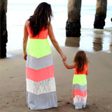 Mum Sister Baby Girl Summer Mommy And Me Family Matching Mother Daughter Dresses Clothes Striped Mom Dress Kids Child Outfits