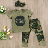 Camo Clothing Newborn Baby Boy Clothes Girls Set Camouflage Pants Army Green T-shirt Tops Pants Outfits Set Clothes 0-24M