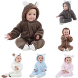 Baby Rompers Autumn Winter Warm Newborn Baby Girl Clothes Set Cute 3D Bear Ear Jumpsuit Baby Boy Clothes Set Baby Clothing Sets